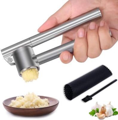 China Viable Kitchen Tool Stainless Steel Garlic Press Crusher Easy to Clamp and Clean Efficient Ginger Crusher Rust Proof for sale