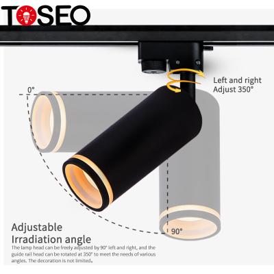 China Modern TOSEO Customized Outdoor Mounted Downlight GU10 360 Degree Beam Angle Adjustable Led Track Rail Lighting for sale