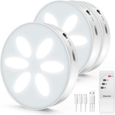 China Modern Remote Control Rechargeable Dimmable Under Cabinet Puck Lights for sale