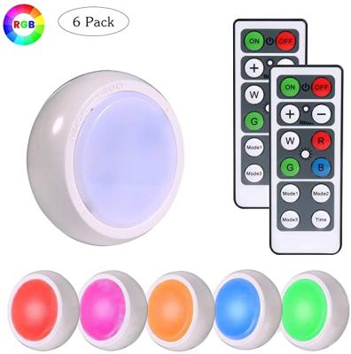 China Modern 6 Pack Color Dimmable Cute Radio Cabinet Light Multiple Color Touch Led Night Battery Operated Led Light for sale