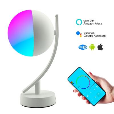 China Modern Amazon Alex Smart Desk Lamp 7W RGBW Dimmable Lynx Elf Led Smart Table WifI APP Voice Control Remote Night Light for sale