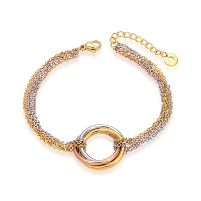 China SaYa CLASSIC New Product Unique Charm Stainless Steel Gold And Rose Gold Bracelet For Women for sale