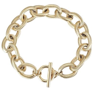 China / European and American CS Style Simple Buckle Bracelet 18k Gold Stainless Steel Bracelet for sale