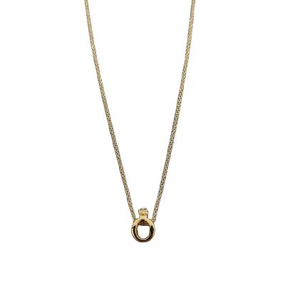 China Fashion Jewelry Collectible Luxury Brand 18k Gold Stainless Steel Necklace 40cm Small Crown Pendant Necklace for sale