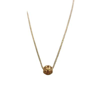 China Fashionable Brand Jewelry 18k Gold Stainless Steel Fine Round Necklace 40cm Pattern Pendant Necklace for sale