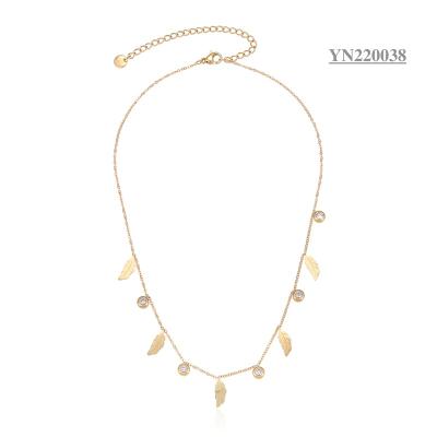 China Fashion Crystal Brand Luxury Rhinestone And Tassel Necklace 14K Gold Stainless Steel Pendant Necklace for sale