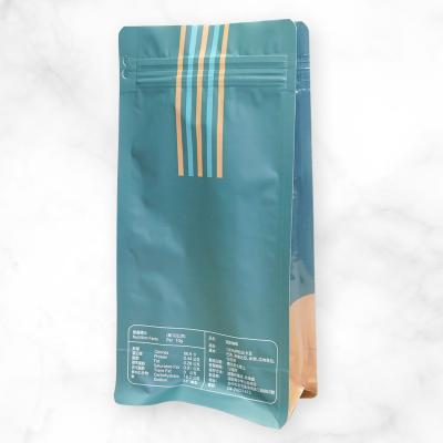 China Flat Bottom Aluminum Foil Plastic Packaging Moisture Proof Resealable Ziplock Bag For Coffee With Zipper for sale