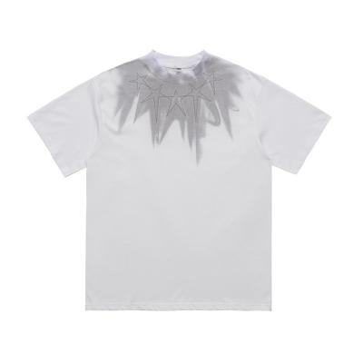 China Individuelle Etiketten amerikanische Designerkleidung Fünf-Sterne-T-Shirt für Männer mit kleinem Hals zu verkaufen