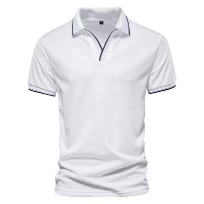 Κίνα Τυπώστε Custom Polo T-Shirts για άνδρες 2024 καλοκαίρι V-Neck Σκληρό χρώμα Εργασία βραχύ μανίκι προς πώληση