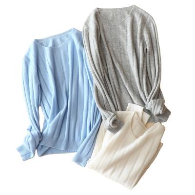 China 2022 New Anti-wrinkle women's round neck taotou sweater 100% cashmere pure wool loose long sleeve sweater for sale