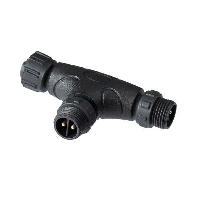 China LED light power/Manufacturer Customized IP68 waterproof tee connector t-type connector power/camera connector power for LED outdoor lights for sale