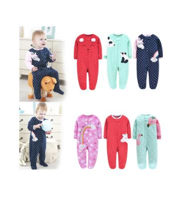 China Animal Patterns Wholesale Baby Loose Fit Fire Retardant Fleece Footed Pajamas for sale