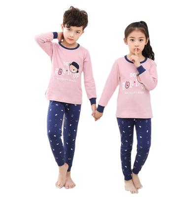 China New Autumn Winter Children's Breathable Cotton Pajamas Suit Round Collar for sale