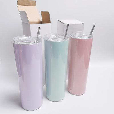 China Wholesale PORTABLE Tumbler Cups Popular Stainless Steel 16oz 20oz Double Wall Bottle Sublimation Cups for sale