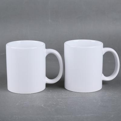 China 2022 Newest Wholesale White Color Porcelain Viable Ceramic Coffee Mugs With Embossing Line Sublimation Mugs for sale