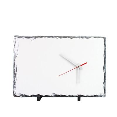 China Europe Personalized Blank Custom Sublimation Rock Slate Photo With Clock for sale