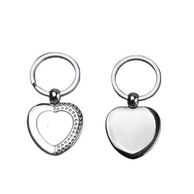 China Europe Customized Sublimation Blank Heart Shape Metal Keychains for sale