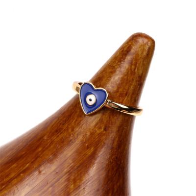 China FASHIONABLE New Hot Inst. Heart Shape Evil Eyes Multi Color Enamel Trendy Fashion Women Rings Jewelry Accessories for sale