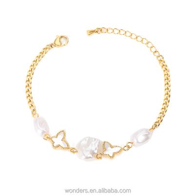 China FASHIONABLE style Imitation Baroque Korean Jewelry Bangle Charm Pearl Beads Artificial Beads Bracelets for sale