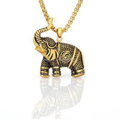 China Lucky Charm Elephant Stainless Steel Pendant Necklace for sale