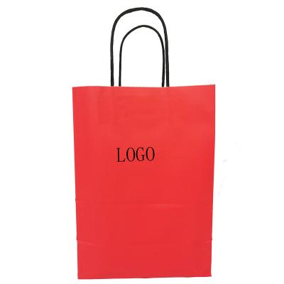 China Recyclable Kraft Paper Bag Wholesale Recycle Strong Kraft Paper Bag With Handle Paper Bag Custom Printing Logo for sale