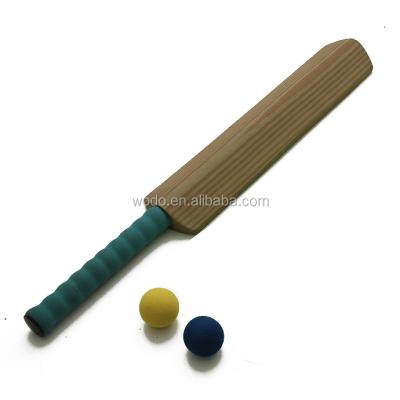 China China Sport Toy OEM Factory Lower Price Wooden Grain Cricket Bat and Ball Cricket Ball Soft Bat and Ball for sale