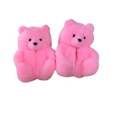 China Fashion Trend Kids Teddy Bear Slippers 2021 New Arrivals Wholesale Plush One Size Fits All 1-3 Years Old Kids Toddler Teddy Bear Slippers for sale