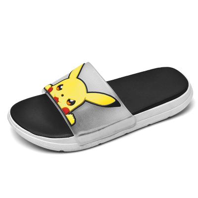 China Pikachu Round Flat Soft Bottom Non-slip Breathable Slides Kids Children Baby Lightweight Slippers for sale