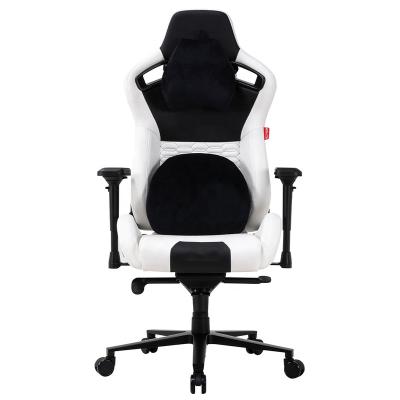 China Other Popular Leather Gaming Chair Singapore 4D Armrest White Chair For Computer Sponge Cushion High Density Aluminum Alloy Base for sale