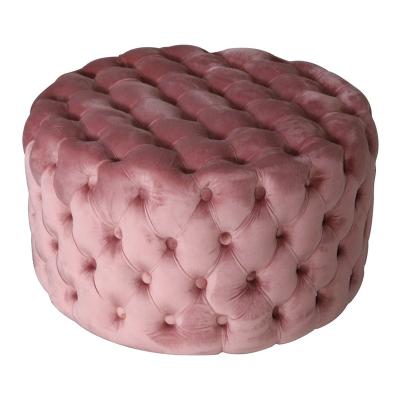 China Other Living Room Furniture Small Sofa Leisure Fashionable Round Pouf Soft Foot Step Change Shoe Stools Modern Creative Velvet Sofas for sale