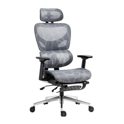 China Mesh Fabric Boss Swivel Revolving Flexible Back Office Chair (Height) Swivel High Adjustable Modern Ergonomic High Back Office Chair With Headrest for sale