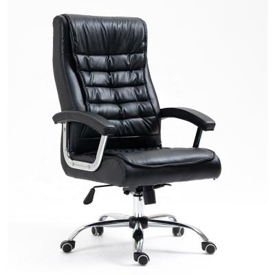 China Wholesale Adjustable High Back Hot Design Computer Black Leather Metal Frame (Height) Guests Visit Office Ergonomic Chairs for sale