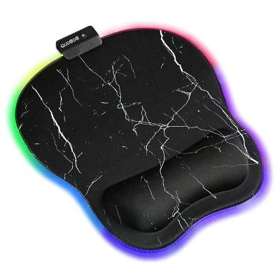 China LED Marquee RGB Ergonomic Mouse Pad Waterproof Cloth RGB Mouse Pad with Gaming Gamer Multiple Color Modes Wrist Rest Switch Support for sale