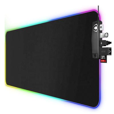 China LED Marquee Range Render XXL Large RGB Mouse Pad with 4 USB Hubs 14 Clear Prints Black Extended LED Mouse Pad for Big Heavy Duty Blows for sale