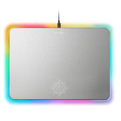 China Large Aluminum Alloy Marquee LED Metal LED Gaming Mouses Outdoor Pad Non-slip Grip RGB Mouses Rubber Mat With Transparent Edges Multicolor for sale