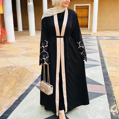 China Other Islamic Fashion Open Front Kimono Arabic Style Dubai Abaya Muslim Clothing Latest New Designs Embroidery Cardigan for sale