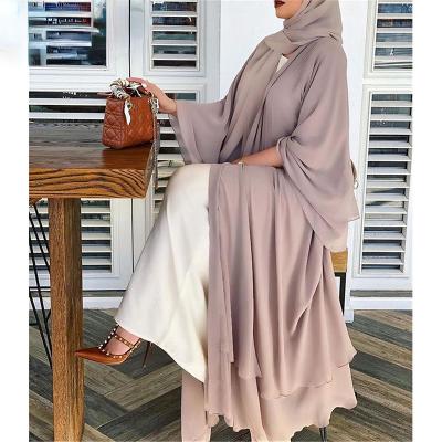 China Other Newest Jilbab Dubai Arab Turkish Muslim Women Islamic Dress Abayas Single Color Chiffon Pray Abaya Dresses EID for sale