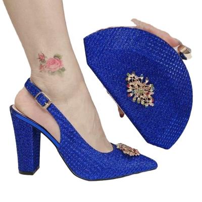 China New Arrival Waterproof Wedding Shoes and African Bag Set Party Shoes and Italian Bag Set Woman Shoe for sale