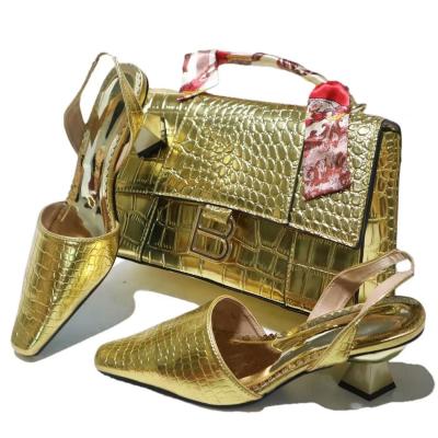 China Breathable Italian Ladies Shoes And Matching Bags Clutch Set Wholesale African Shoes And Bag Sandals Selling Best For Wedding And Party for sale