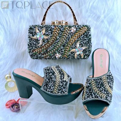 China Women's Sandals And Flat Bags Sets Fashion Colorful Hot Sale Women's Matching Eva Slipper Pvc Bag Set Shoes And Purse for sale