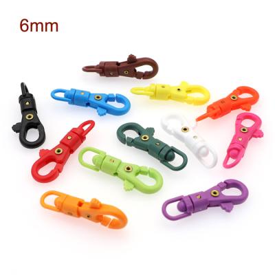 China Hot Selling POM Plastic Product 6mm Plastic Hook Loop Lobster Claw Swivel Hooks for sale