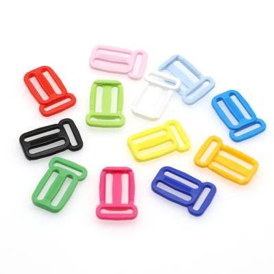 China Wholesale POM 25x20mm Color Plastic Adjustable Tri Slip Slide Buckle for sale