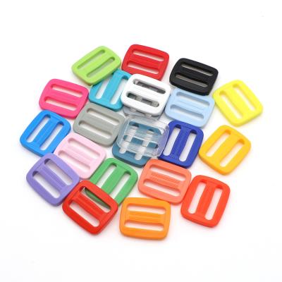 China Pom 20mm Tri Color Plastic Adjustable Slip Slide Buckle for sale