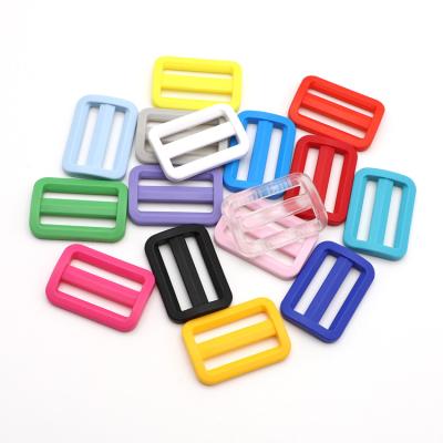 China Plastic Adjustable POM 32mm Tri Color Slip Slide Buckle for sale