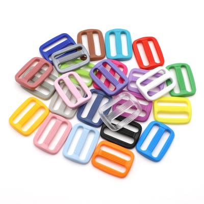 China Plastic Pom 25mm Tri Color Slip Slider Adjustable Buckle for sale