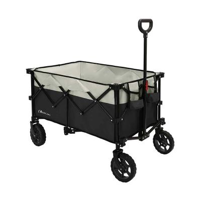 China 600D PVC+Steel Pipe Black Plastic Sprayed Portable Camping Hand Cart Beach Cart Folding Garden Cart for sale