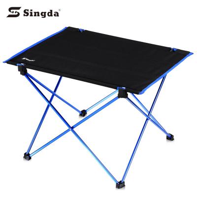 China Asian Hot Sale Portable Aluminum Alloy Frame Oxford Table Camping Folding Table Lightweight Rise Picnic Table With Carry Bag for sale