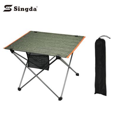 China Asian Portable Lightweight Camping Table Oxford Cloth Table Top With Aluminum Frame Folding Camping Picnic Table With Carry Bag for sale