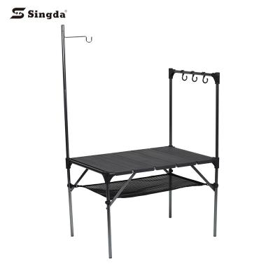 China Wholesale Lightweight Rise Folding Outdoor Cooking Camping Folding Singda BBQ Beach Camping Foldable Table Aluminum Mini Table Small for sale