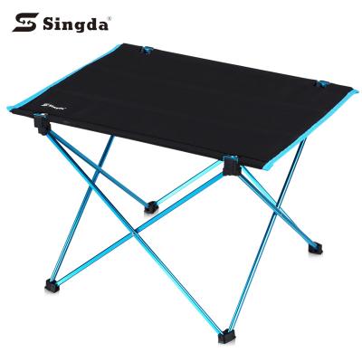 China Asian Portable Light Weight Hiking Table Oxford Cloth Table Top With Aluminum Frame Folding Camping Picnic Table for sale